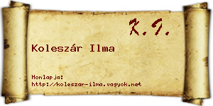 Koleszár Ilma névjegykártya